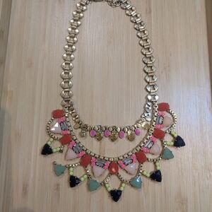 Stella & Dot Elegant Gold and Multicolor Statement Necklace